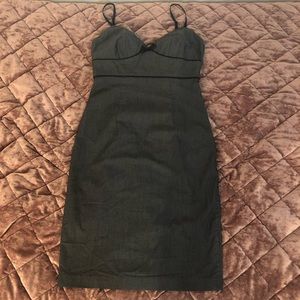 Express Gray Sweetheart Neckline Pencil Dress
